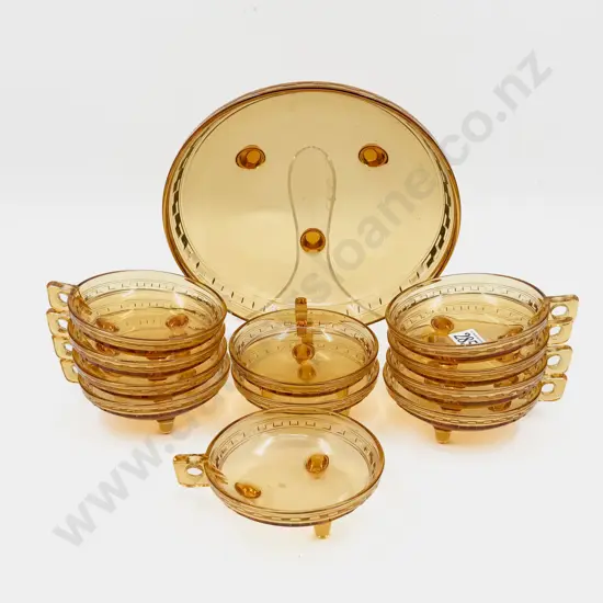 Amber Glass Serving Set