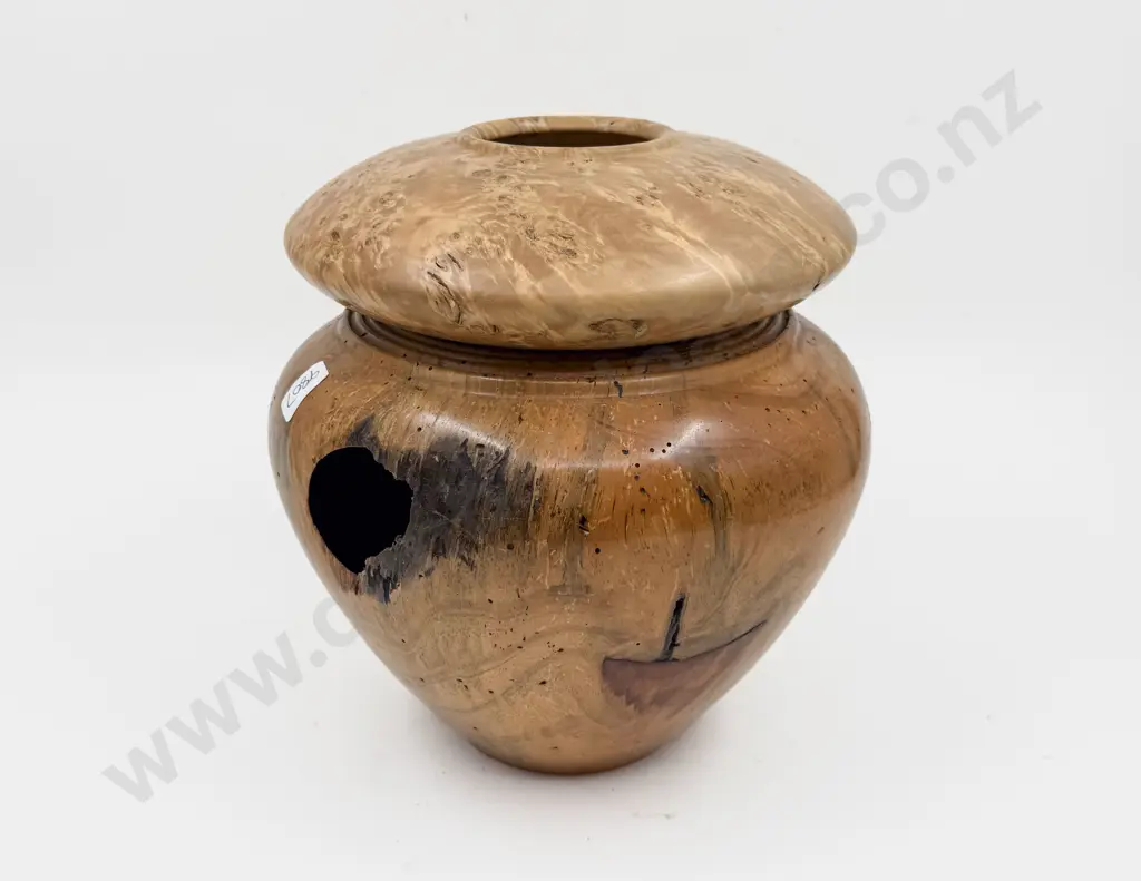 Two Turned Wood Vases Image 1++