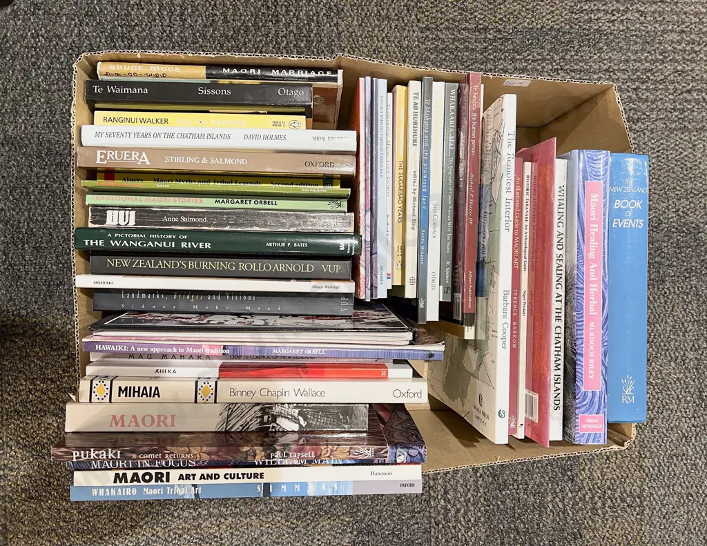 Box of Assorted Books incl Maori Reference Image 1++