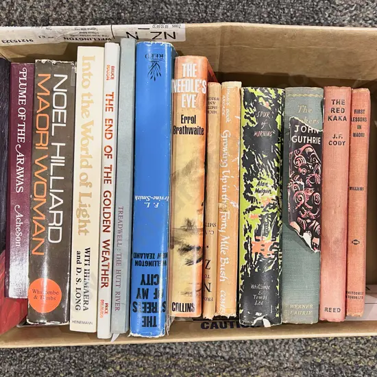 Box of Assorted Books incl NZ Reference & Literary