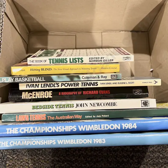 Box of Assorted Tennis Books