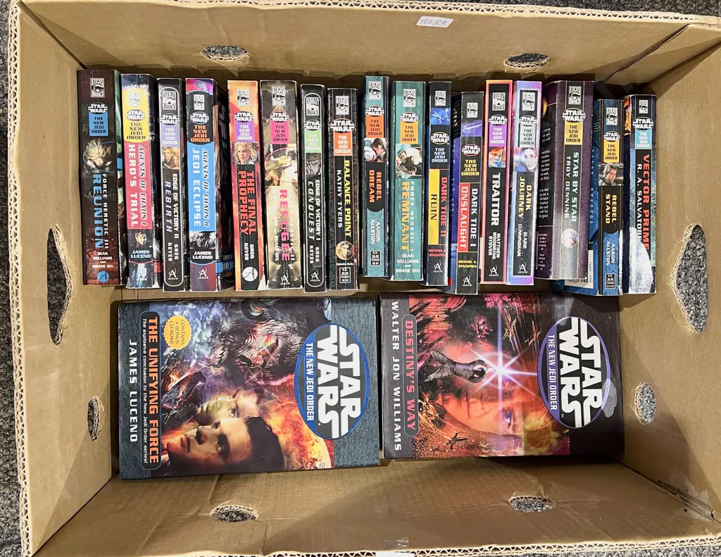 Box of Assorted Star Wars "The New Jedi Order" Series Books Image 1++