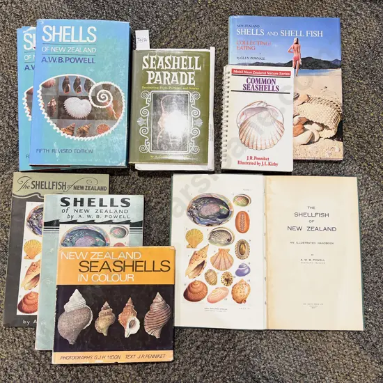 Nine Assorted NZ Seashell Reference Books