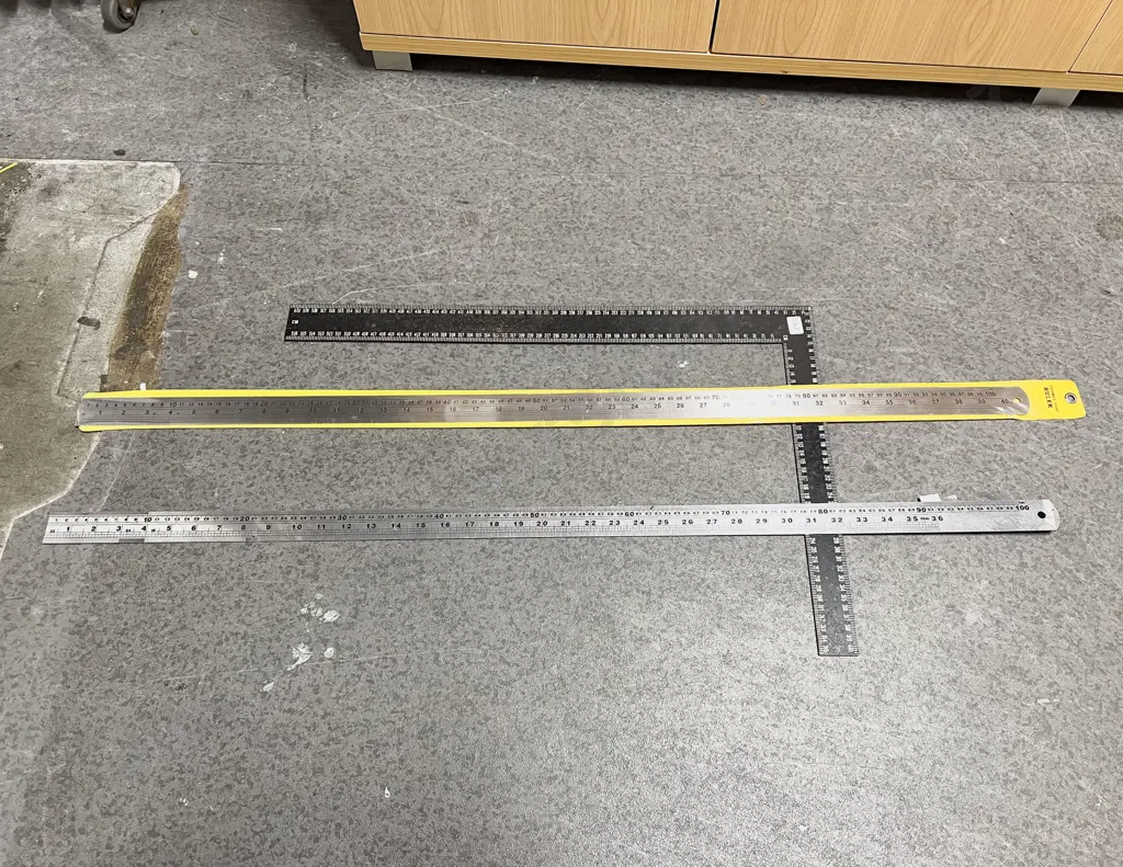 Two Stainless Steel Metre Rulers & Other Image 1++