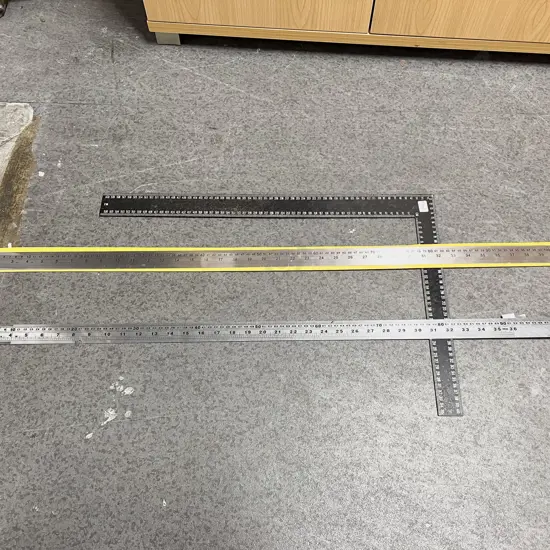 Two Stainless Steel Metre Rulers & Other