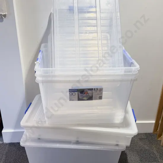 Six Assorted Storage Tubs