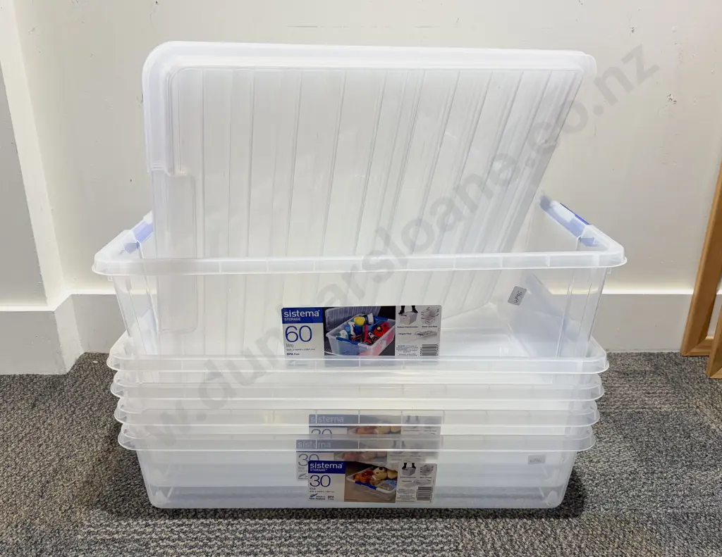 Four 30L Storage Tubs together with 60L Storage Tub Image 1++