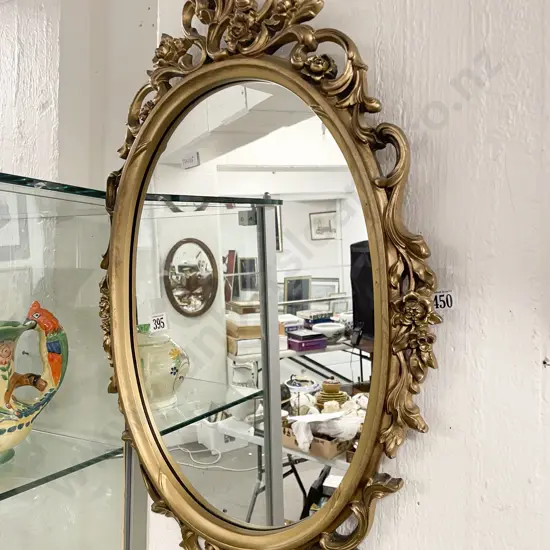 Oval Gilt Framed Wall Mirror