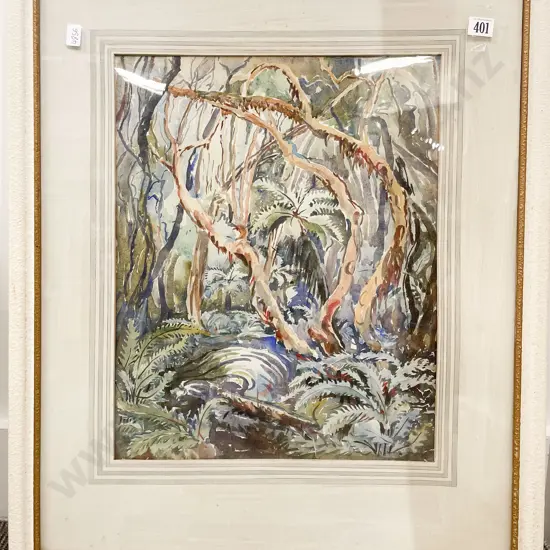 Eana B. Jeans - "Among Fuchsias & Ferns" - Watercolour