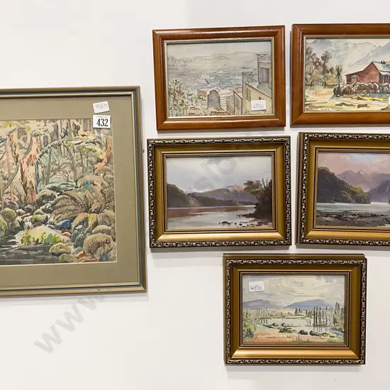 Four Works by Eana B. Jeans & Two Other Oil Works