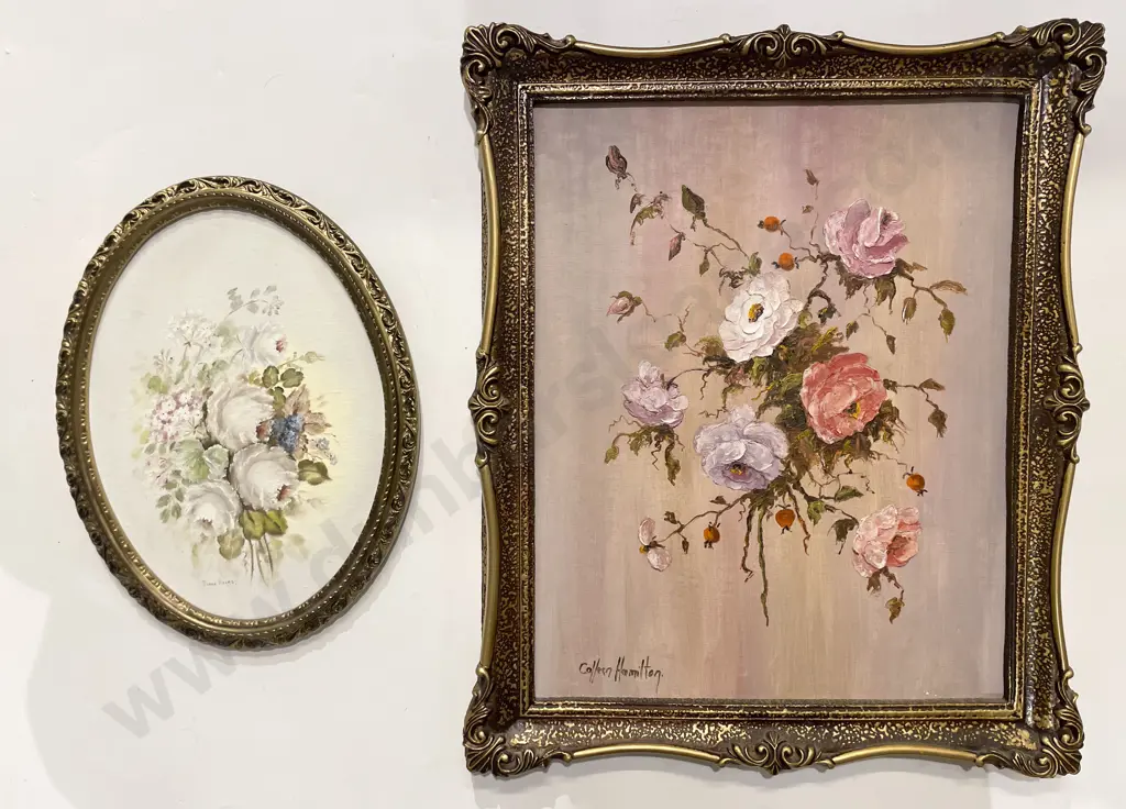 Colleen Hamilton - "Roses" - Oil on Board together with other Floral Still Life Image 1++