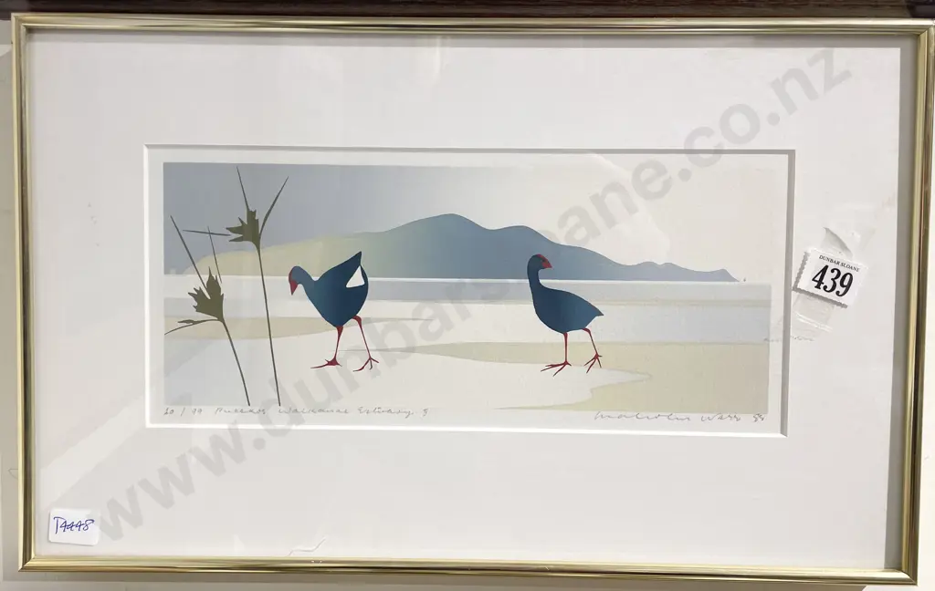Malcom Warr - "Pukekos Waikanae Estuary" - Ltd Ed Print 20/99 Image 1++