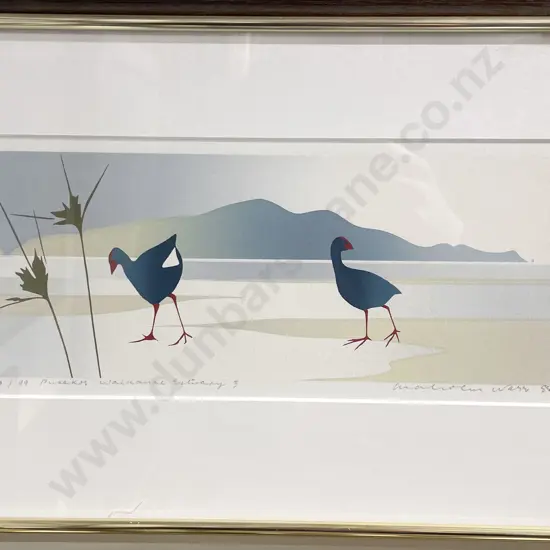 Malcom Warr - "Pukekos Waikanae Estuary" - Ltd Ed Print 20/99