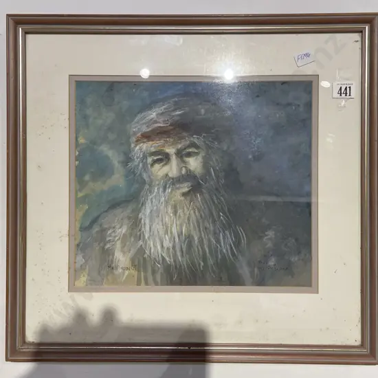 D. Bidcake - "Mr Aranui" - Mixed Media together with F. H. Bacon Watercolour