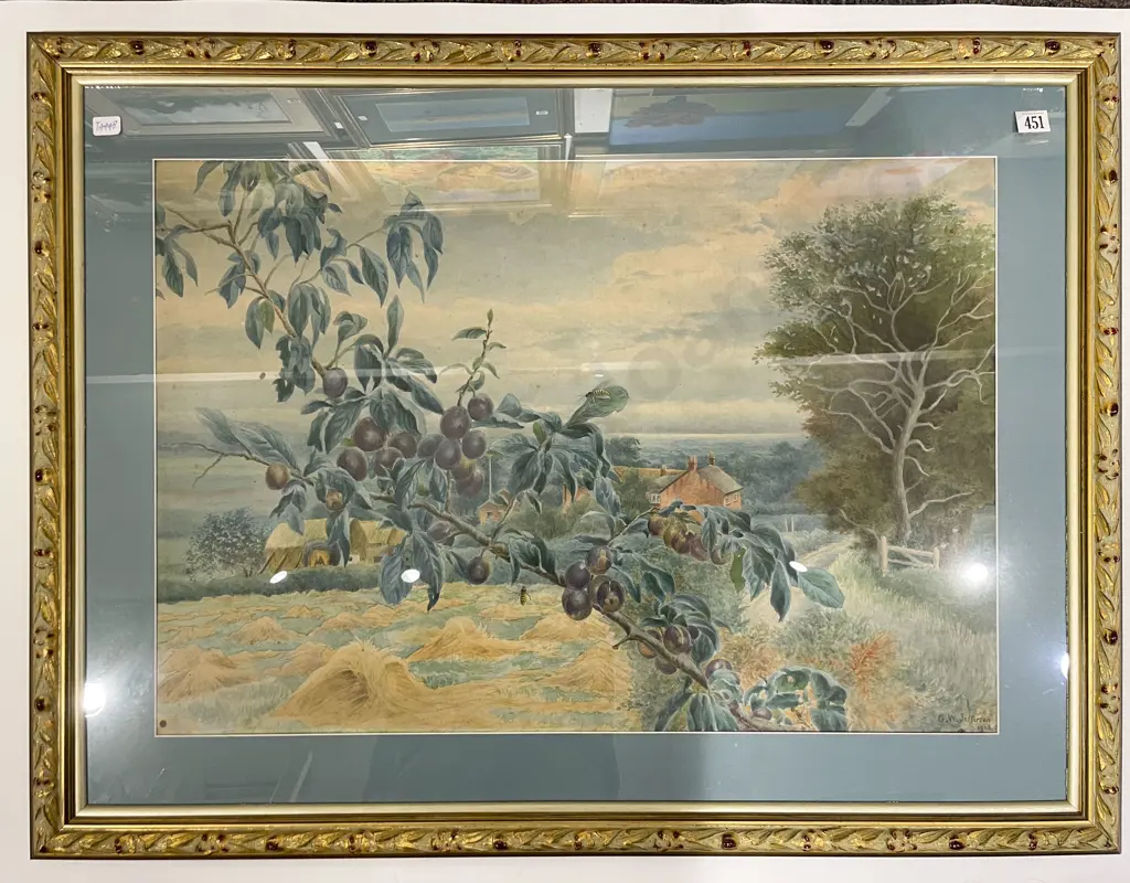 G. W. Jefferson - Rustic English Landscape  - Watercolour together with Print Image 1++