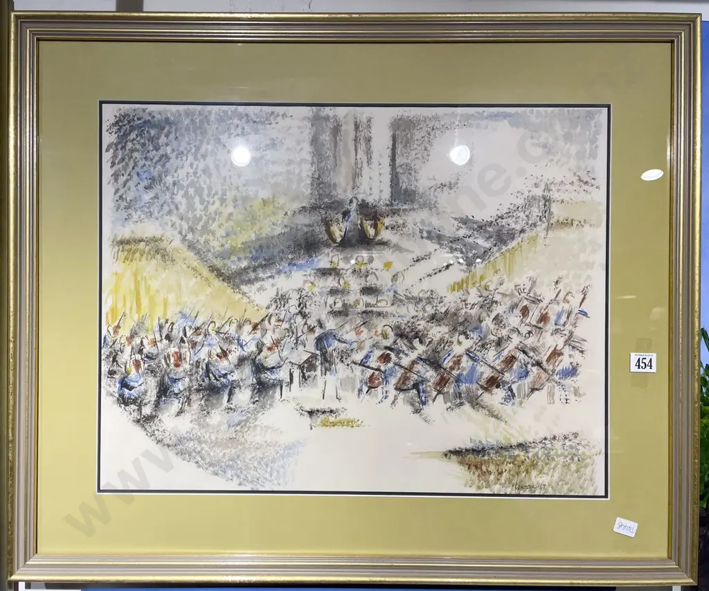 Signed Watson - Abstract Orchestra Study - Watercolour Image 1++