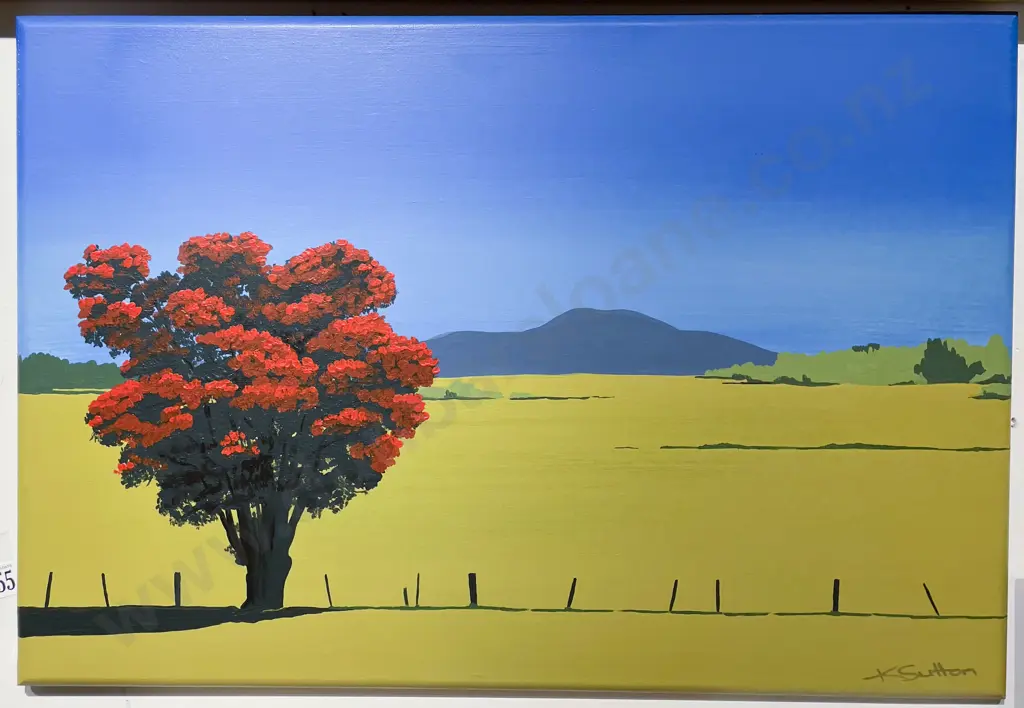 Kathy Sutton - "Pohutakawa" - Acrylic on MDF Image 1++