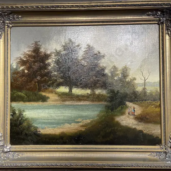 Unsigned - Antique Oil Landscape