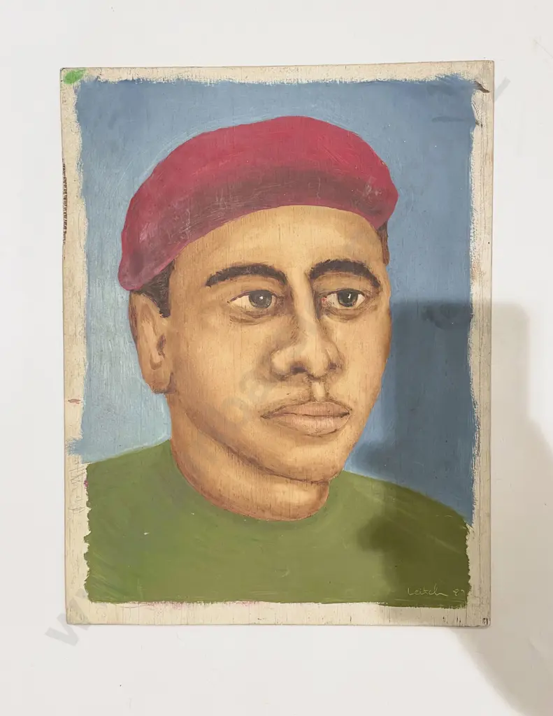 Signed Leitch - Portrait Study - Oil on Board Image 1++