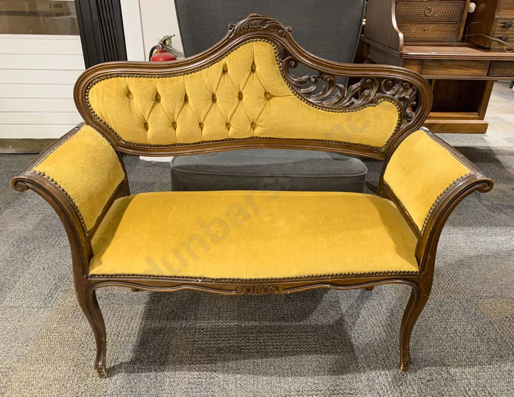 Small Reproduction French Style Parlour Settee Image 1++