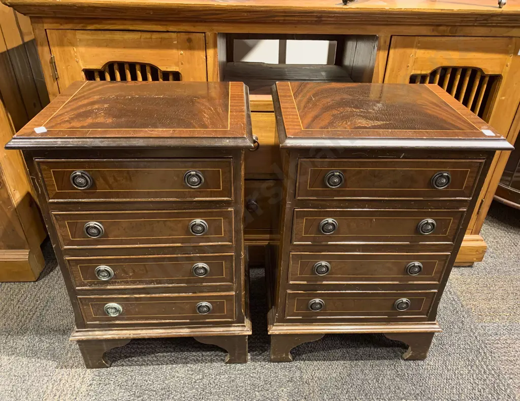 Pair of Reproduction Bedside Drawers Image 1++