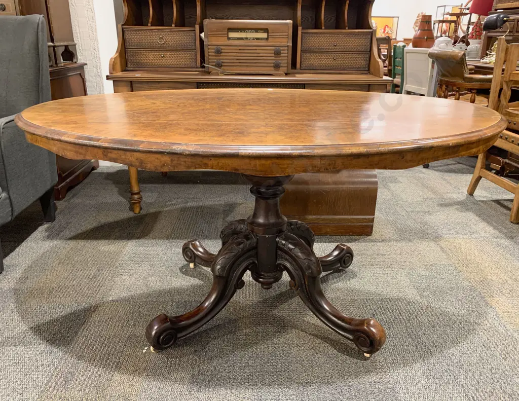 Burr Walnut Loo Table Image 1++