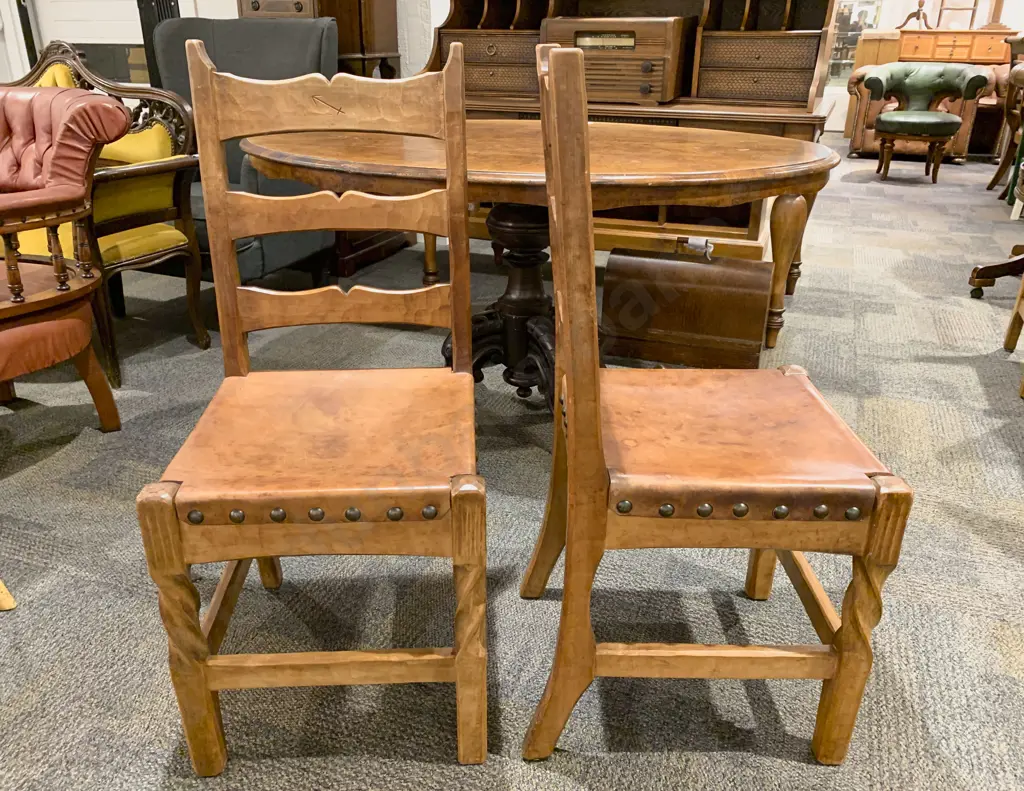 Six Chapman Taylor Leather Seated Dining Chairs Image 1++