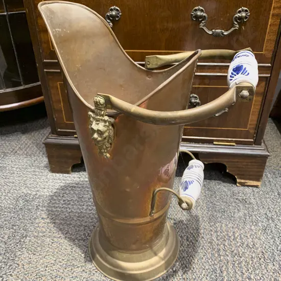 Brass & Copper Coal Bucket