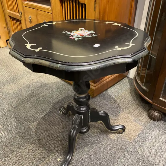 Ebonised Tripod Base Wine Table
