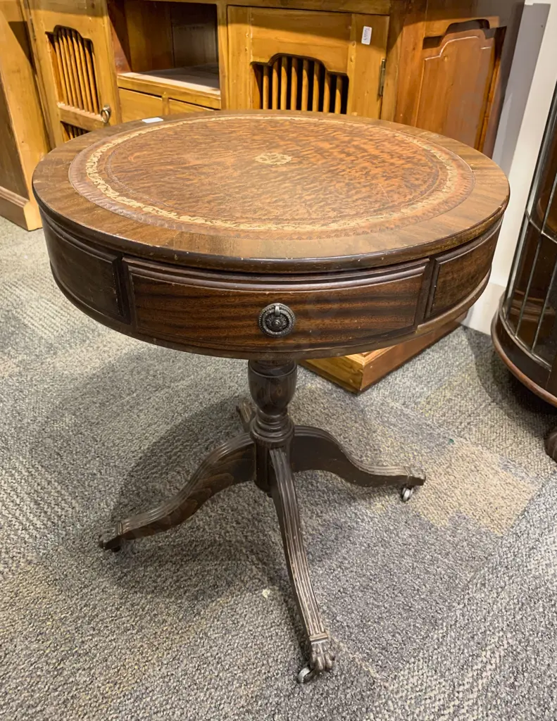 Repro Drum Top Occasional Table Image 1++