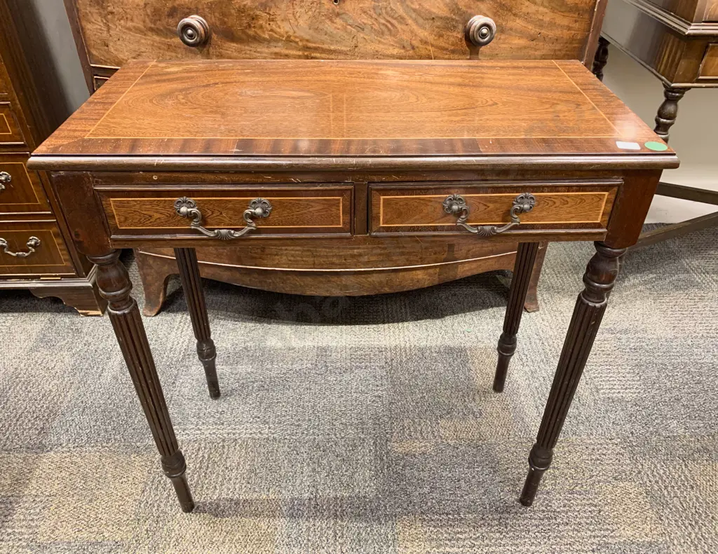 Repro Two Drawer Hall Table Image 1++
