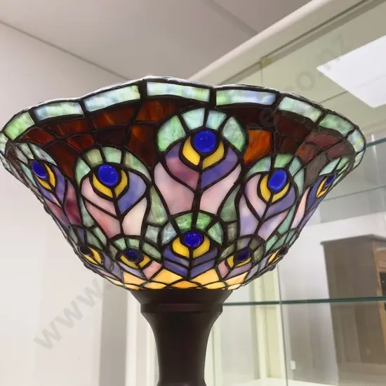 Repro Standard Lamp with Tiffany Style Shade