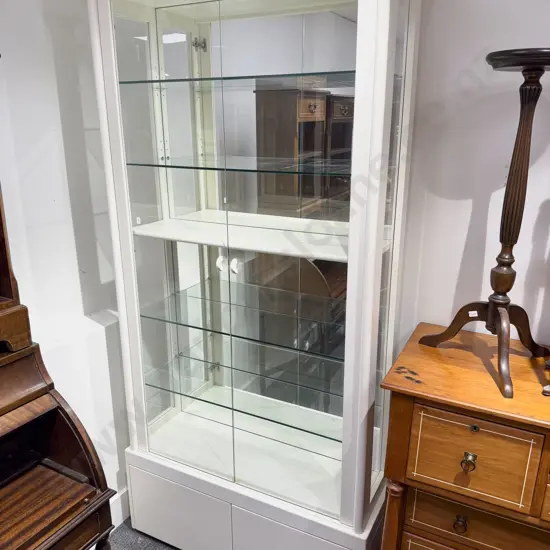 C1980's Glazed Two Door Display Cabinet