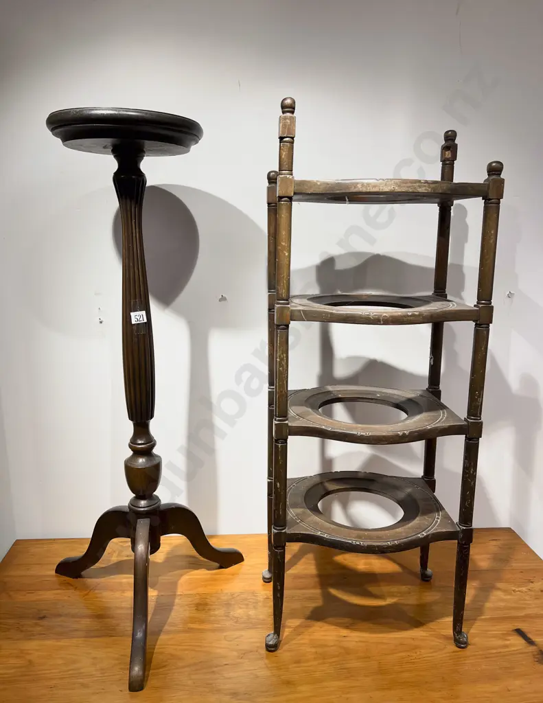 Mahogany Plant Stand together with Four Tier Plate Stand Image 1++