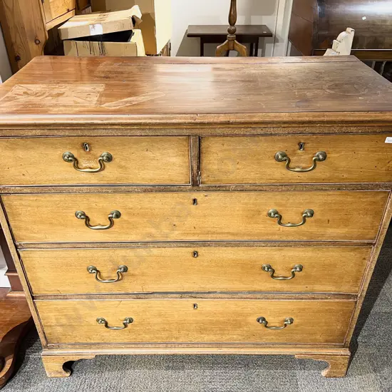 Geo III Mahogany  Flat Front Chest of Drawers