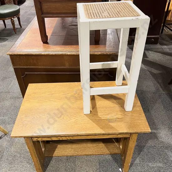 Oak Side Table and Wycombe Seated Stool