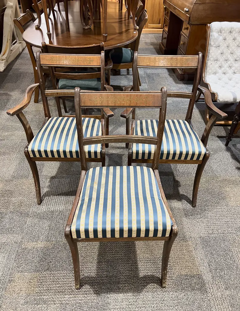 Pair of Mahogany Carver Chairs with Matching Dining Chair Image 1++