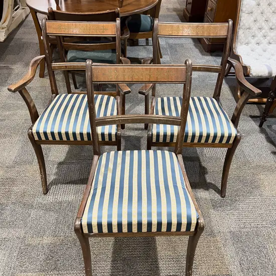 Pair of Mahogany Carver Chairs with Matching Dining Chair