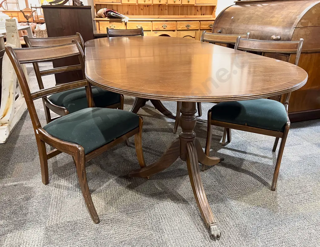 Mahogany Extension Dining Table With Six Dining Chairs Image 1++