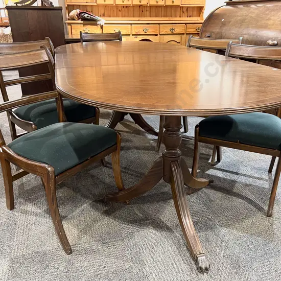 Mahogany Extension Dining Table With Six Dining Chairs