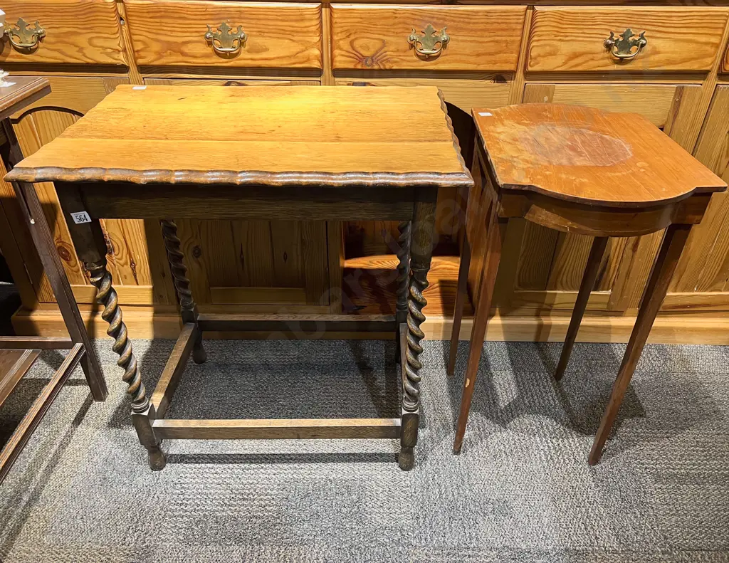 Oak Side Table and Other Side Table Image 1++