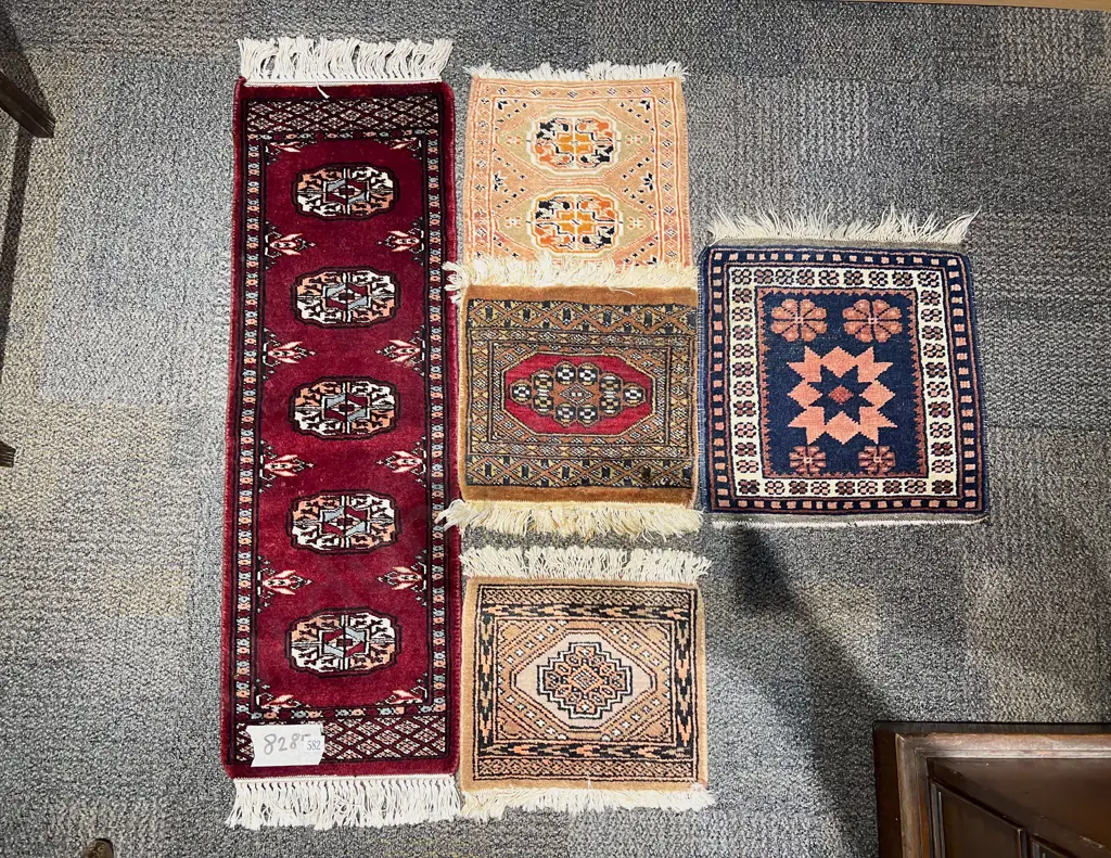 Five Assorted Small Persian Mats Image 1++