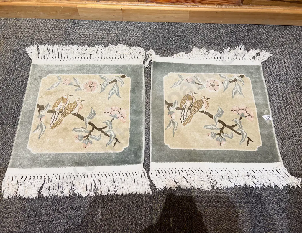 Pair of Small Chinese Floor Mats Image 1++