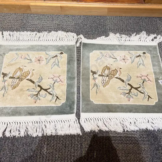 Pair of Small Chinese Floor Mats
