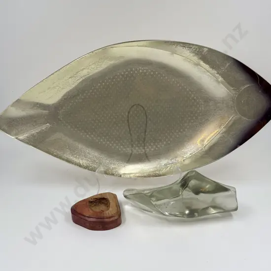 Fish Shaped Platter & Abstract Glass Form