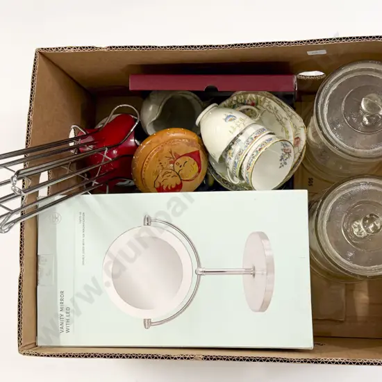 Box with Vanity Mirror Glass Lolly Jars Coffee Capsule Stand etc