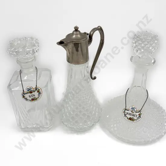 Ships Decanter Other Claret Jug & Two Ceramic Labels