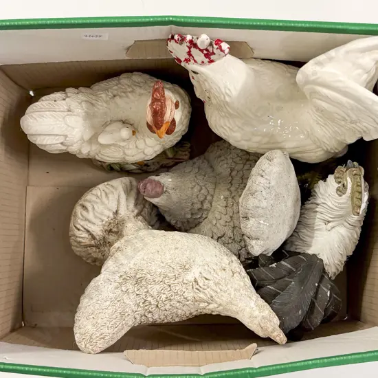 Box of Hen Ornaments