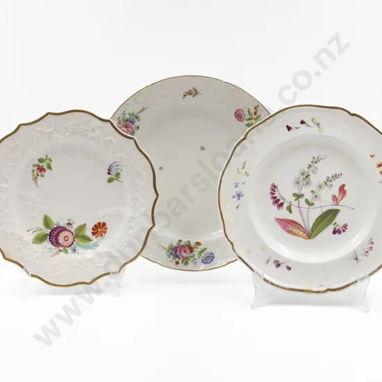 Three Victorian Floral Decorated Plates