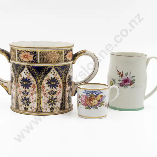 Early C19th English Mug with Derby Coffee Can & Imari Loving Cup